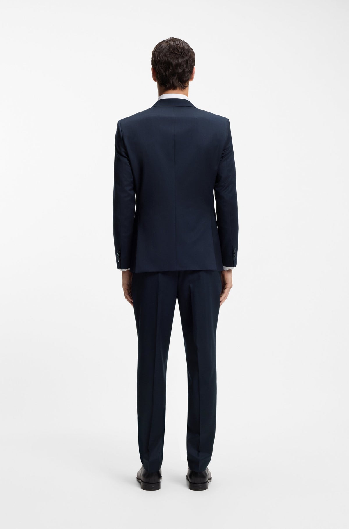 Boss Slim-fit suit jacket in virgin-wool serge - Blue