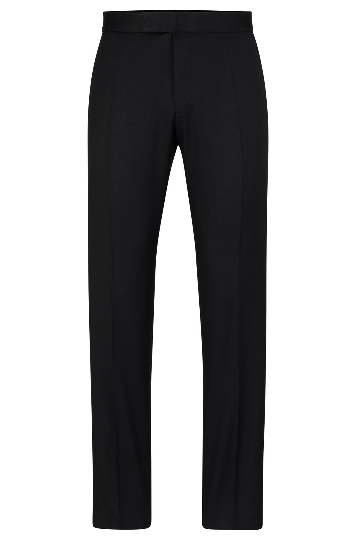 Boss Slim-fit Virgin Wool Tuxedo Trousers - Black
