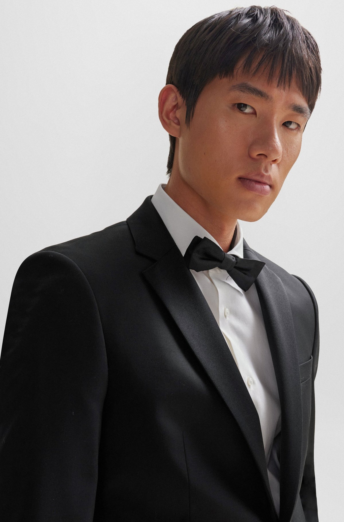 Boss Slim-fit Virgin-Wool Tuxedo Jacket - Black