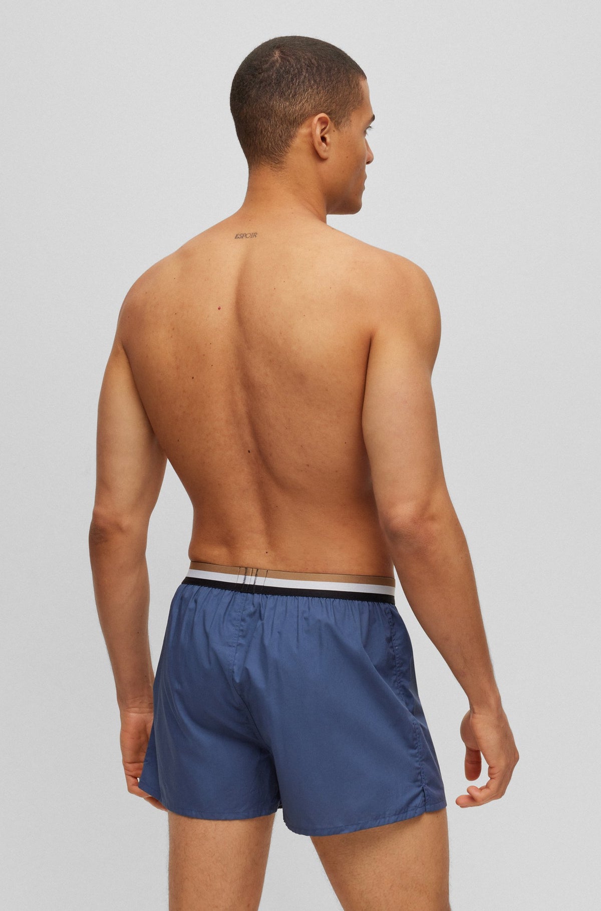 Boss Signature Waistband Two-Pack of Cotton Pyjama Shorts - Blue