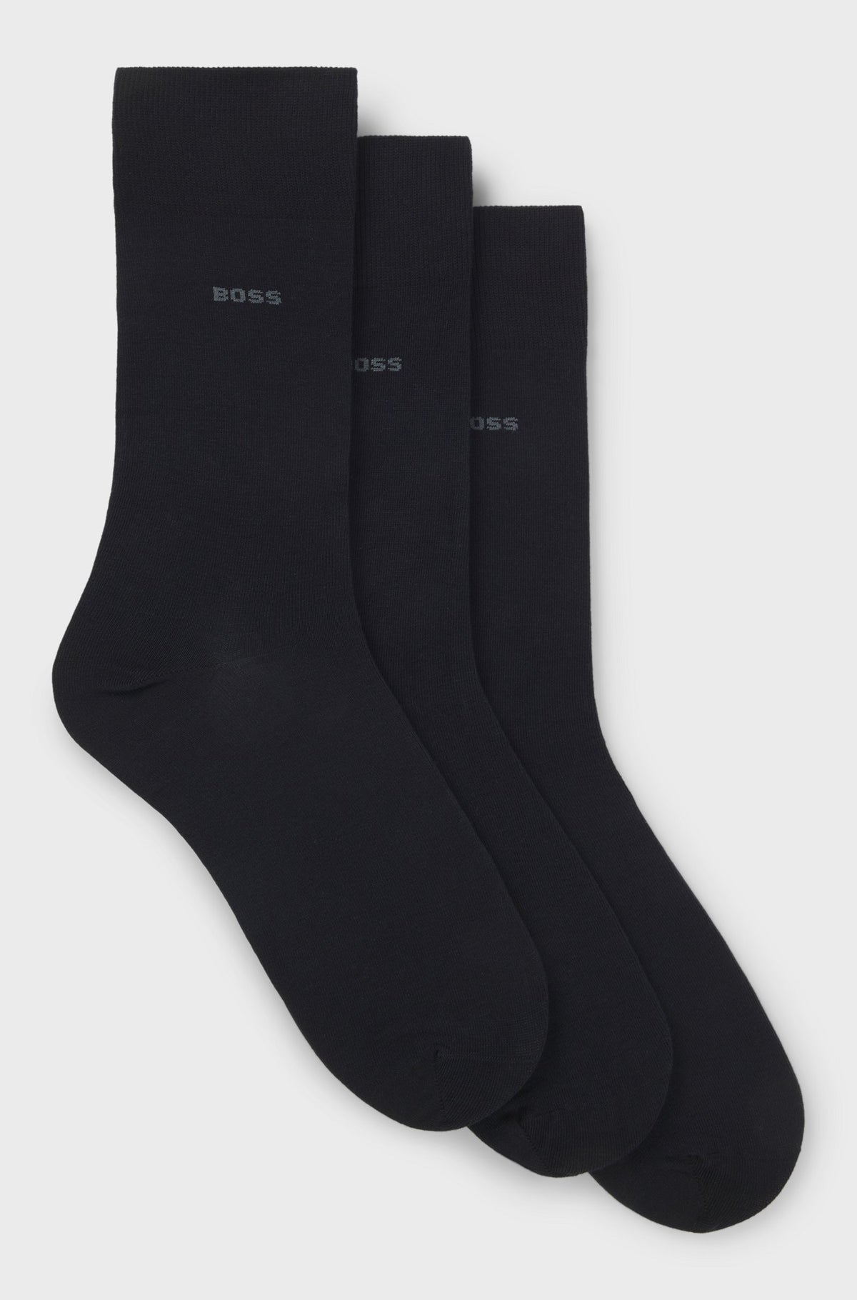 Boss Three-pack of regular-length socks in stretch fabric - Blue