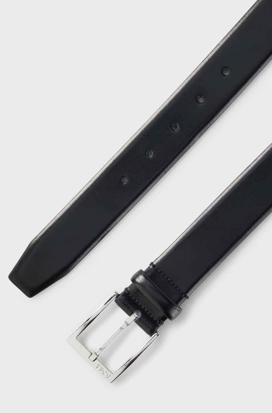BOSS Elloy Italian Leather 3.5cm Belt – Black