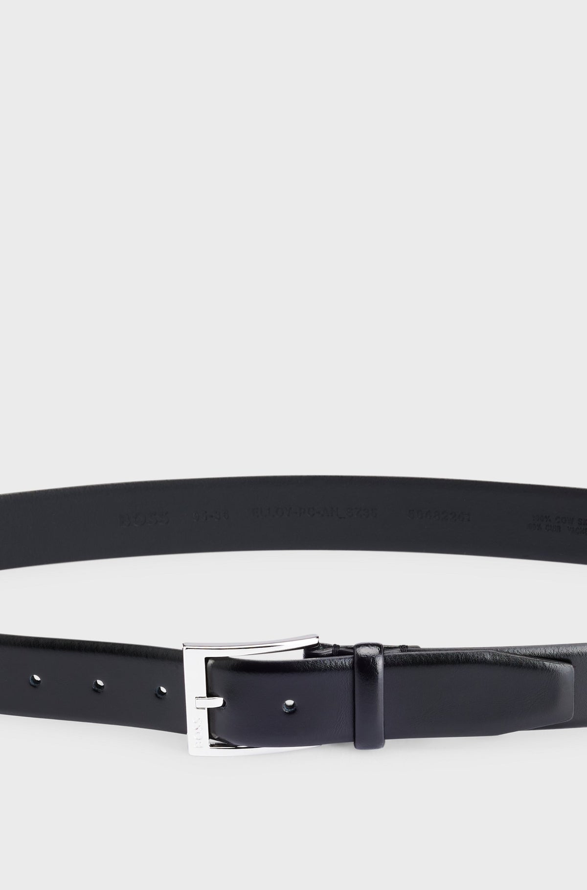 Boss Italian-made belt with branded buckle - Black