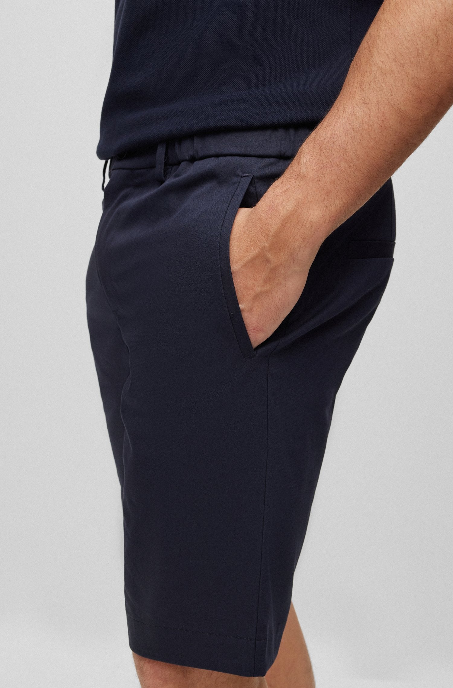 BOSS - Slim-fit shorts in an organic-cotton blend