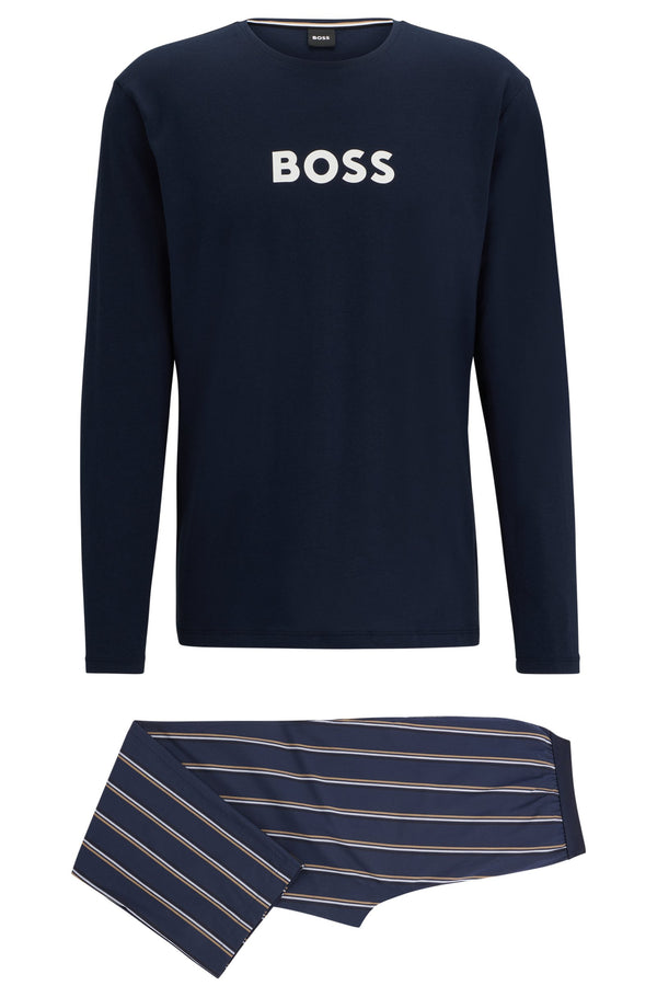 Boss Contrast Logo Regular-Fit Pyjamams - Blue