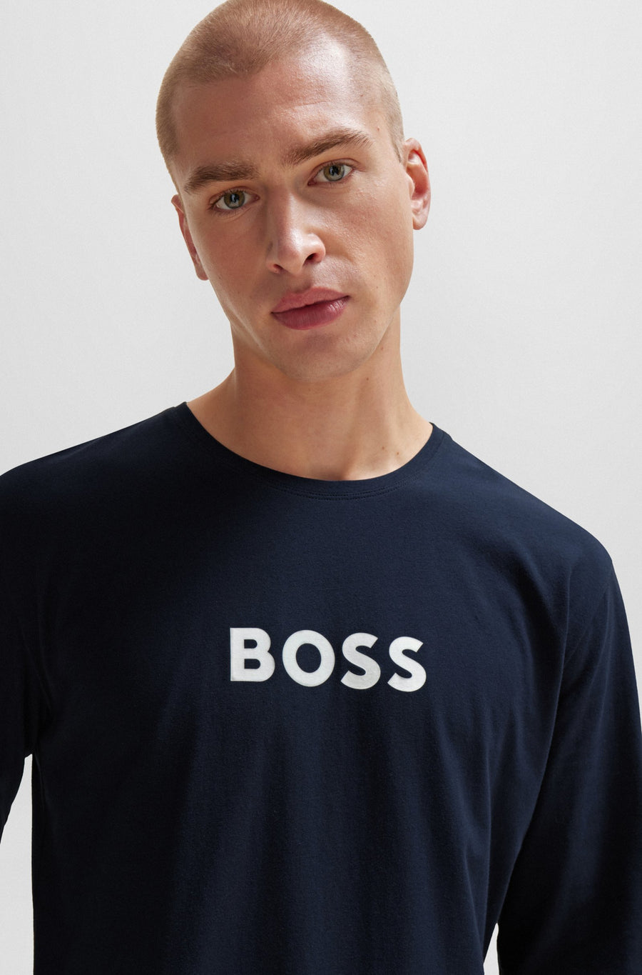 BOSS Contrast Logo Regular Fit Pyjama Set – Blue