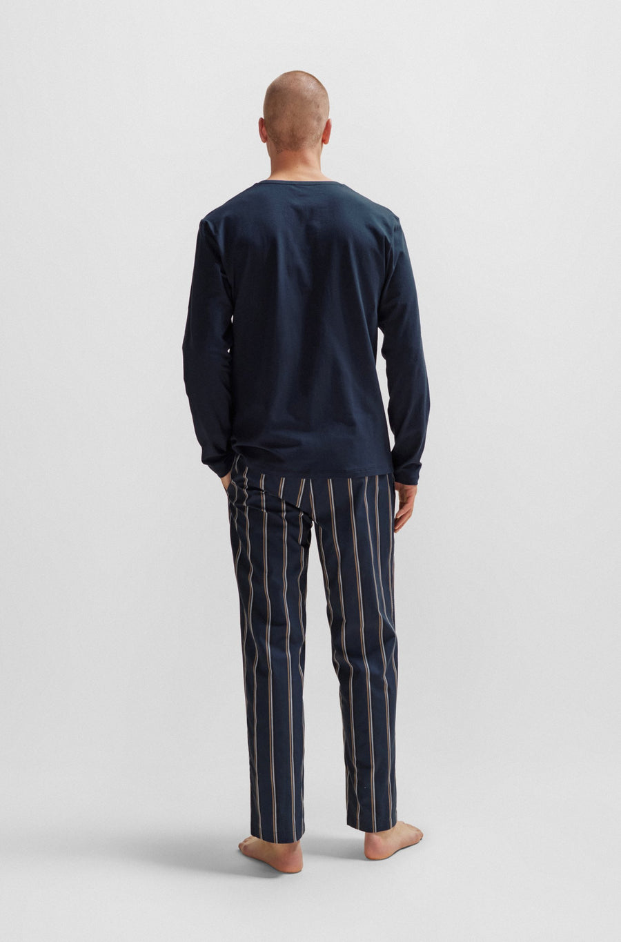 BOSS Contrast Logo Regular Fit Pyjama Set – Blue