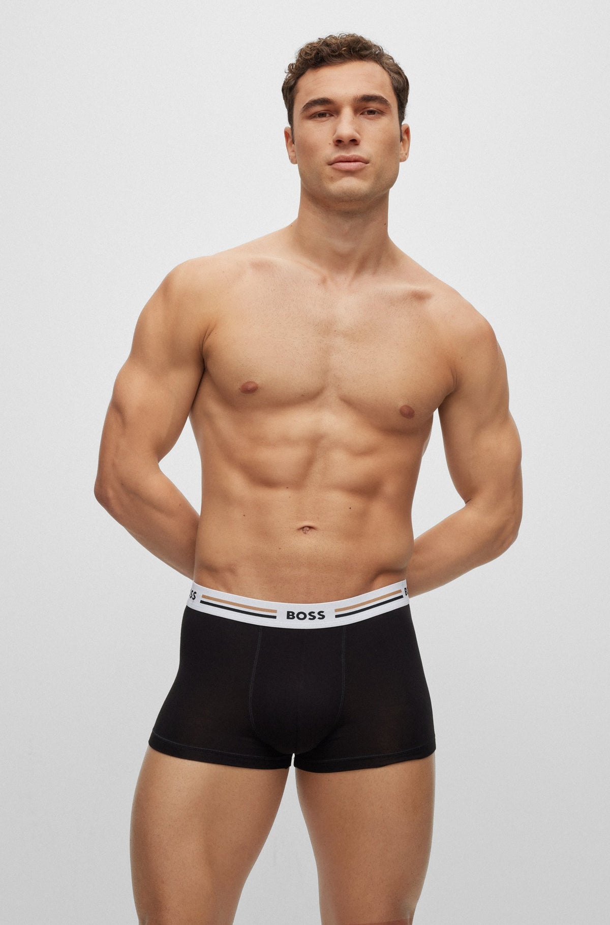 Boss Logo Waistband Three-Pack Soft-Touch Underwear - Black