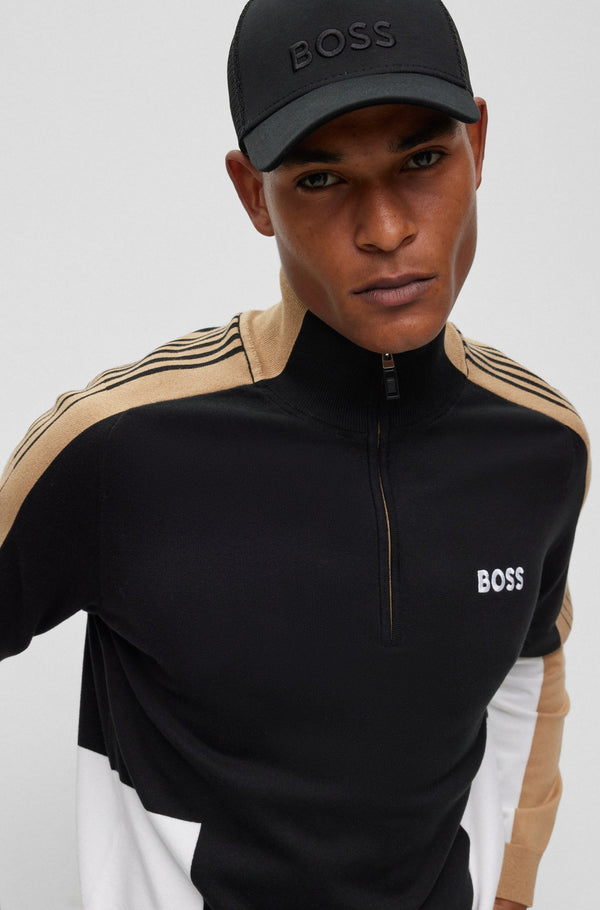 Hugo Boss 'Zolkar' Half Zip Sweatshirt - Black