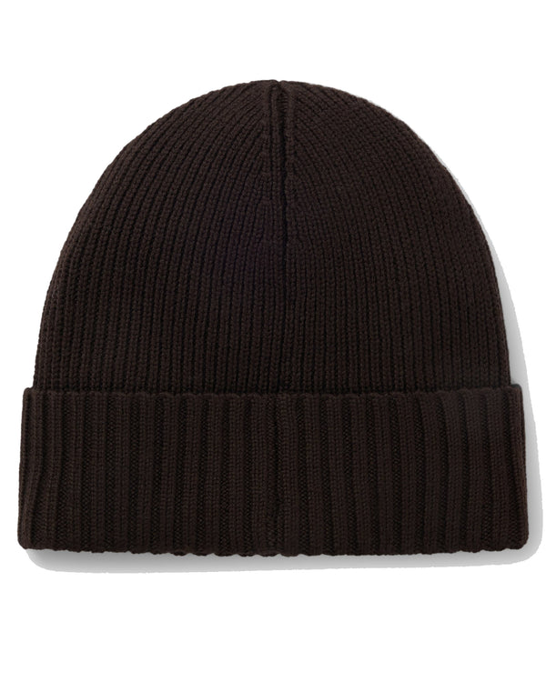 BOSS Virgin Wool Rib-Knit Beanie – Brown