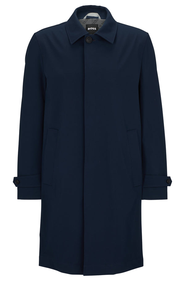 Boss Softcell Stretch Performance Material Water-Repellent Coat - Navy