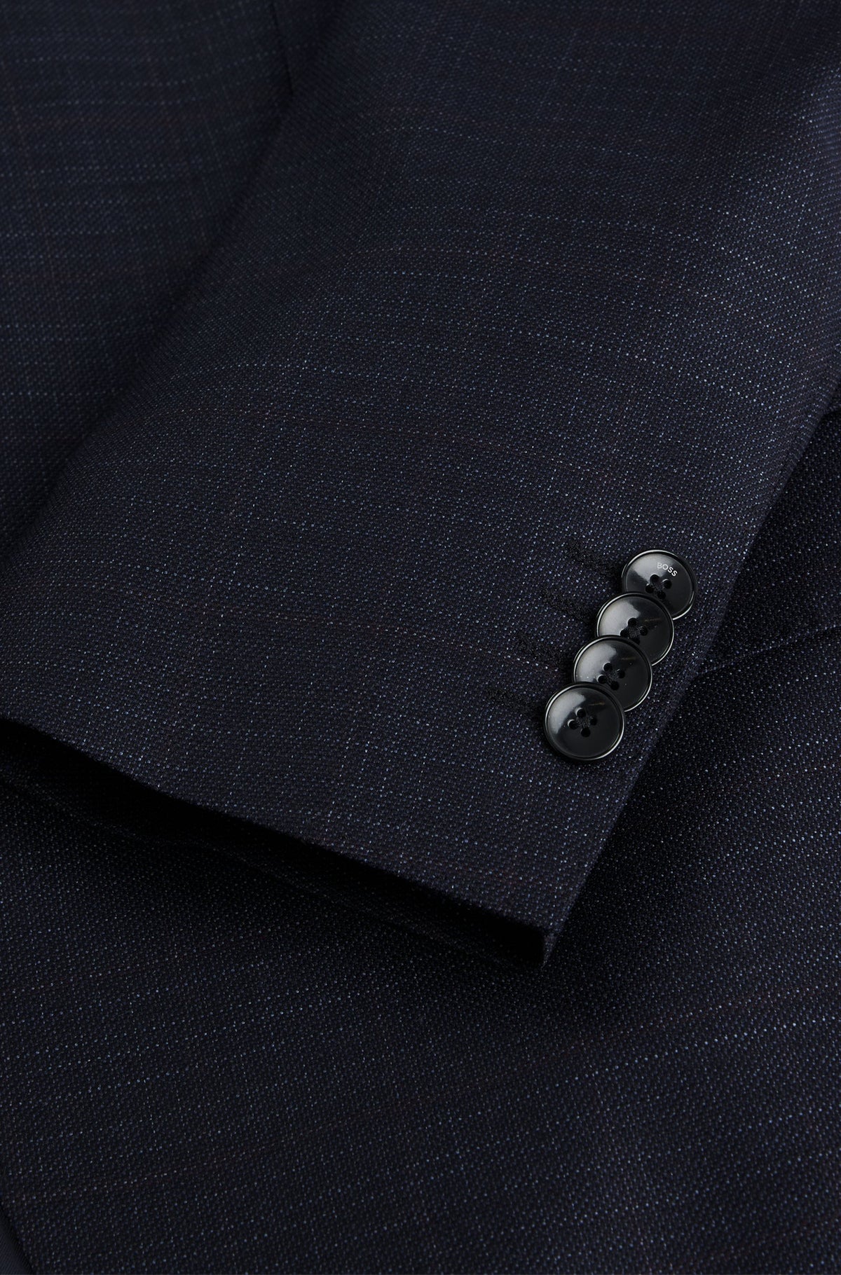 Hugo Boss Two Piece Plain Check Slim Fit Suit - Blue