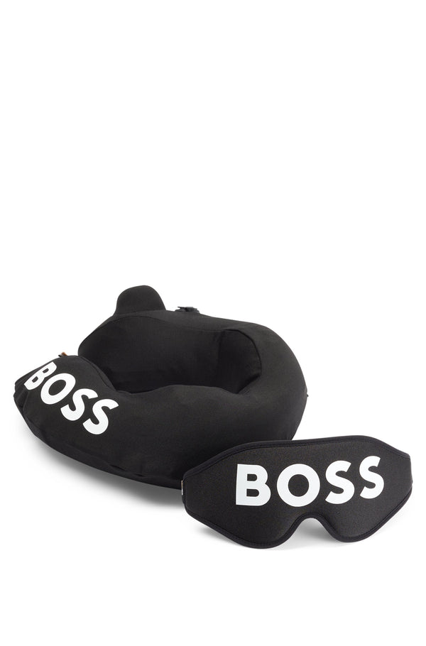 Boss Gift-Boxed Travel Set with Neck Pillow and Eye Mask - Black