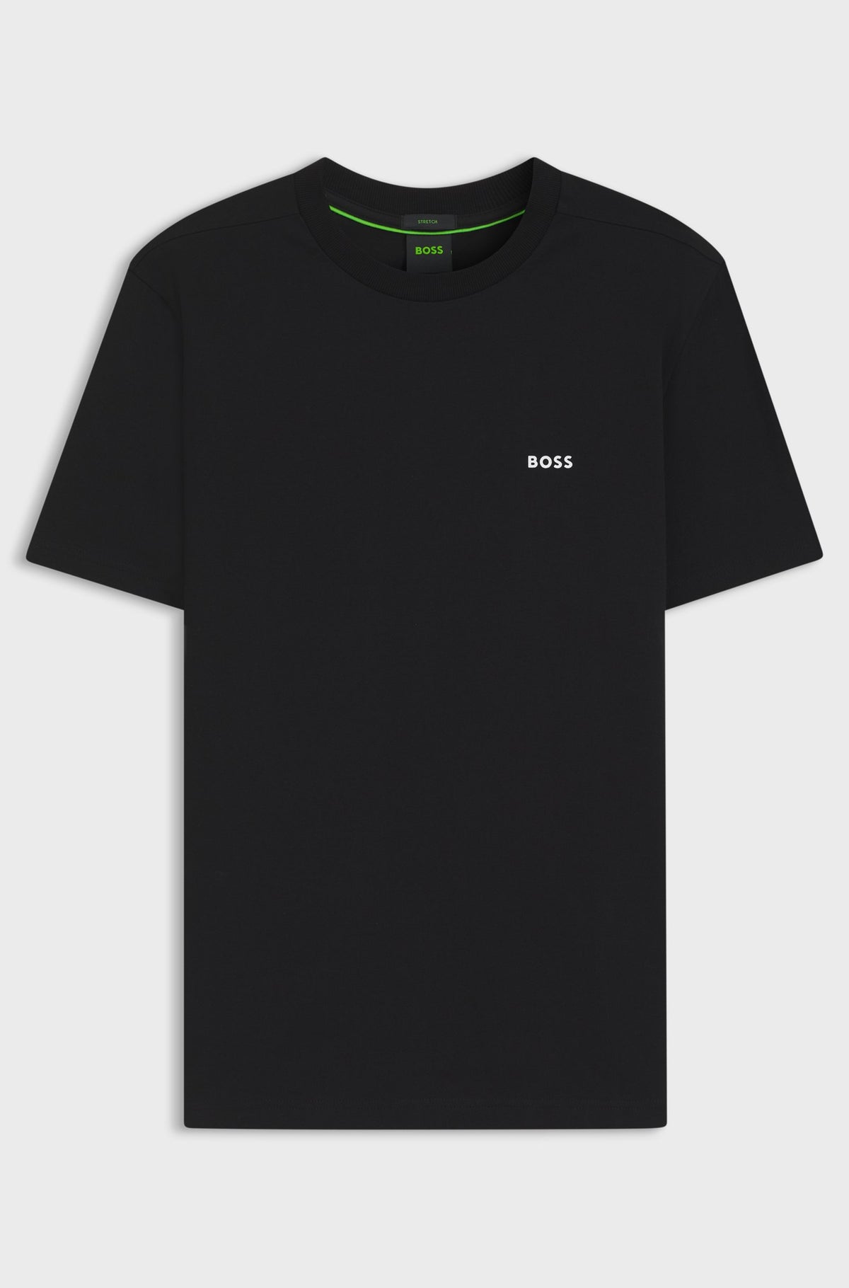 Boss Green Stretch-cotton T-shirt with contrast logo - Black
