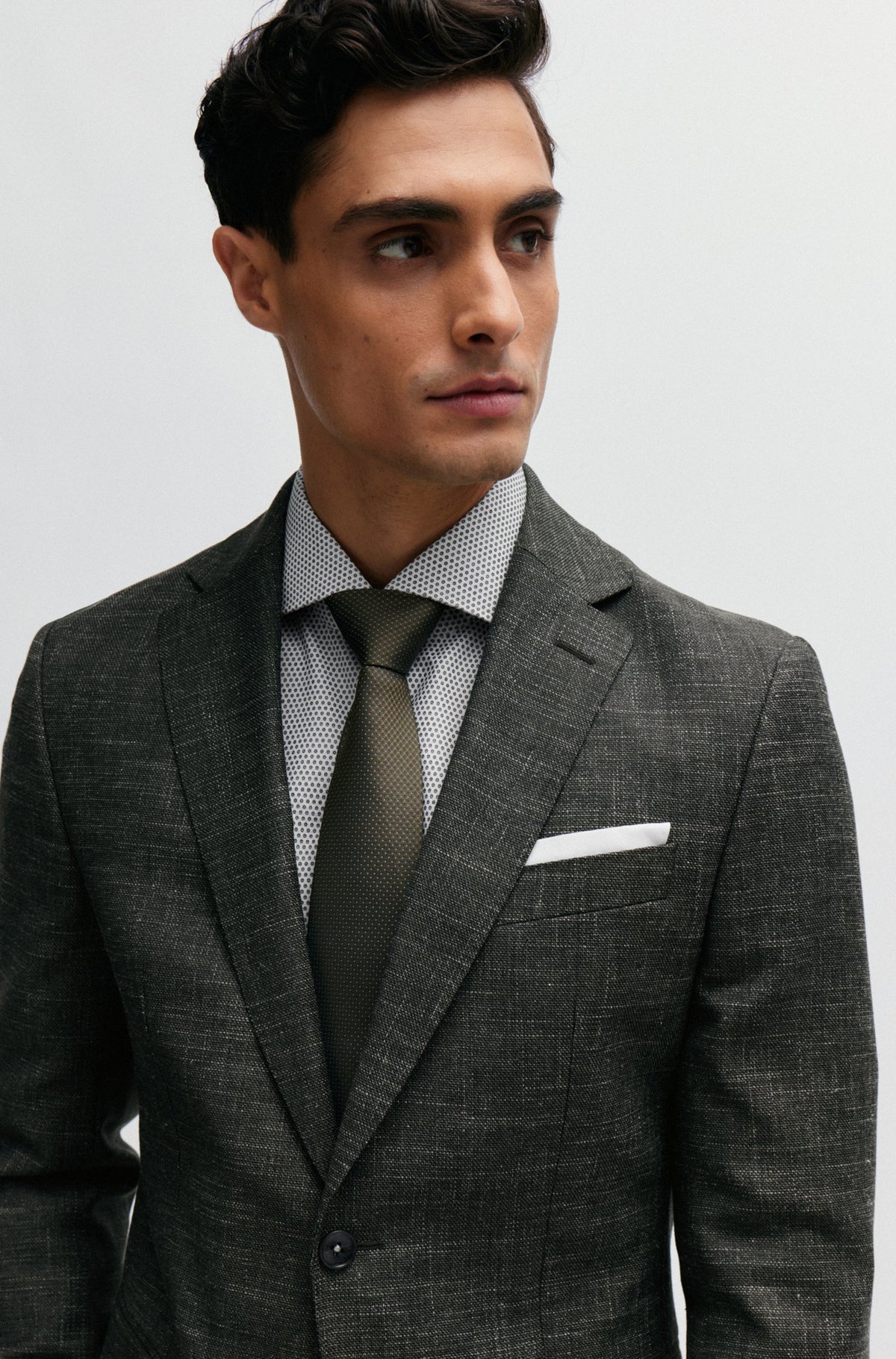 Boss Patterned Wool Blend Slim-Fit Jacket - Green