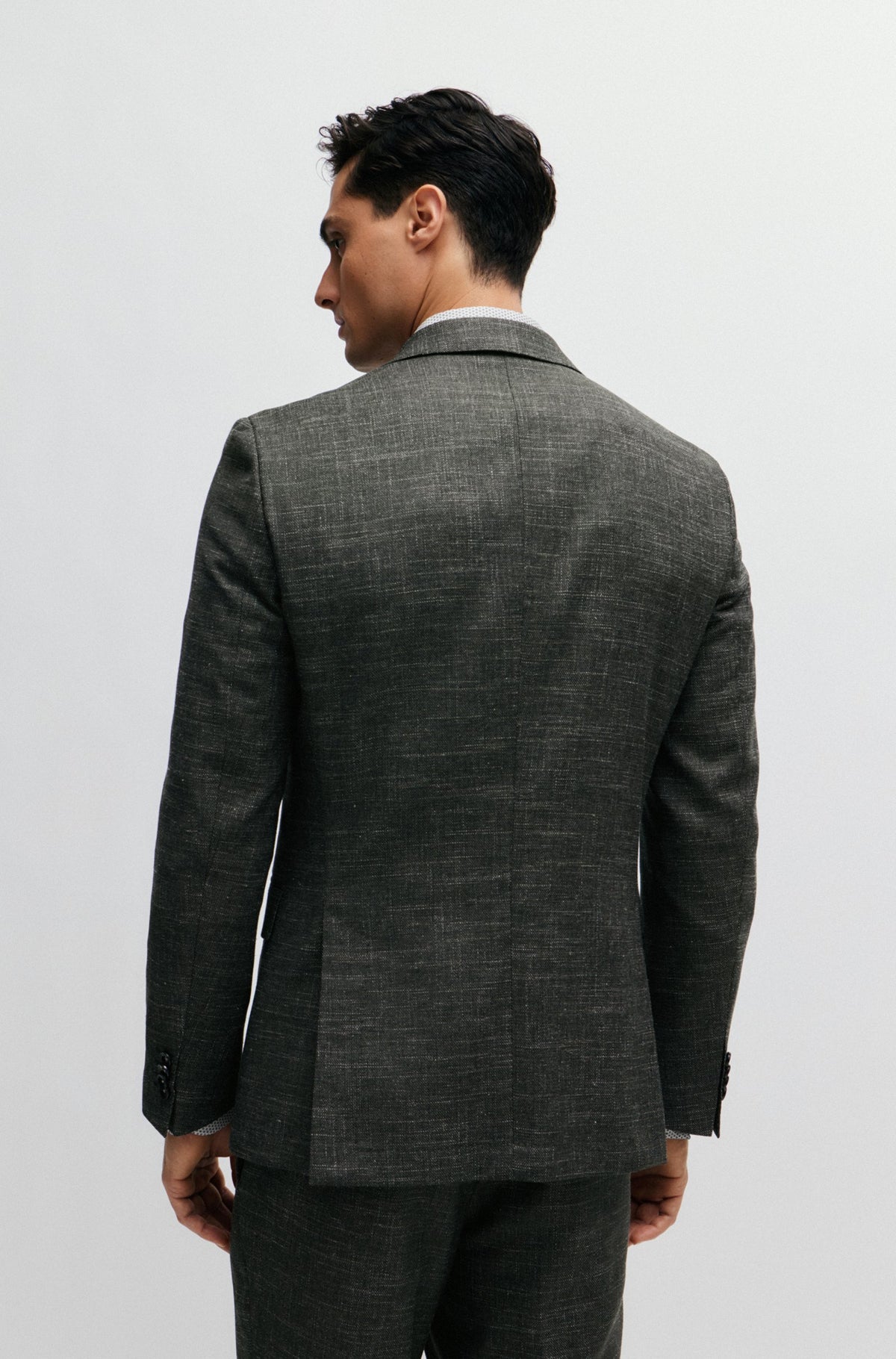 Boss Patterned Wool Blend Slim-Fit Jacket - Green