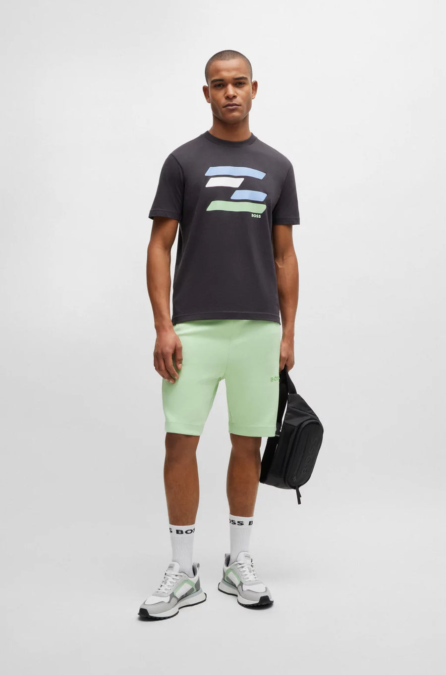 BOSS Green 3D Logo Cotton-Blend Shorts – Green
