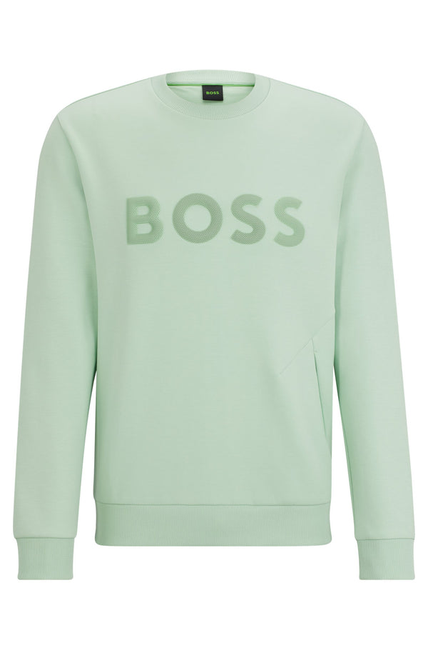 Boss 3D Logo Cotton-Blend Sweatshirt - Green