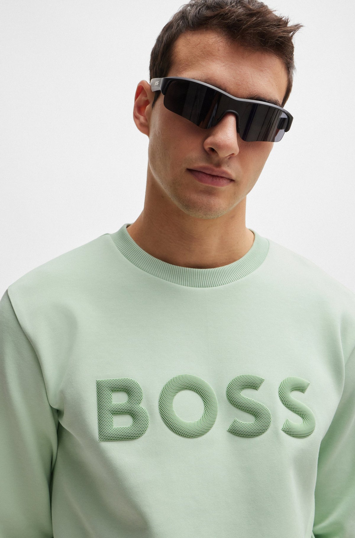 Boss 3D Logo Cotton-Blend Sweatshirt - Green