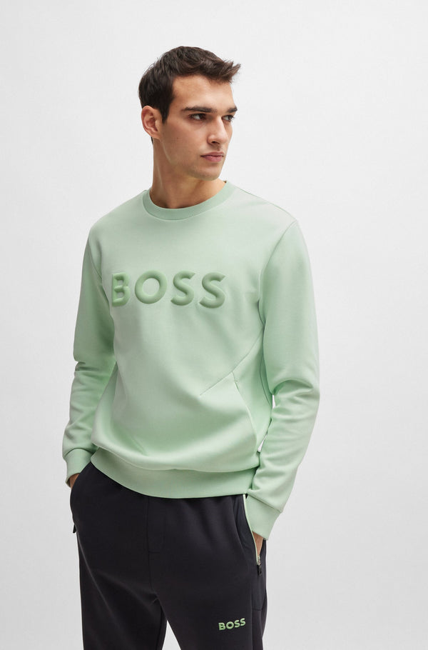 Boss 3D Logo Cotton-Blend Sweatshirt - Green