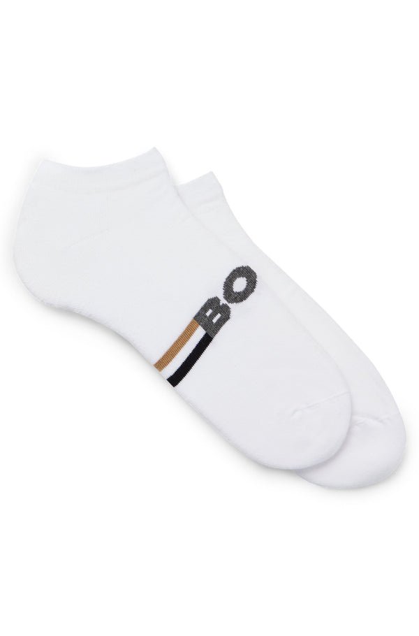 Boss Cotton Blend Two-Pack Ankle-Length Socks - White