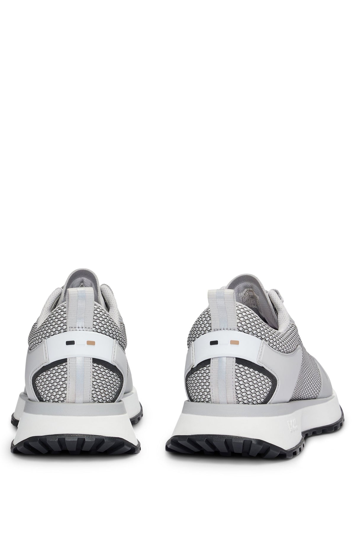 Boss Mesh Detail Mixed-Material Trainers - White