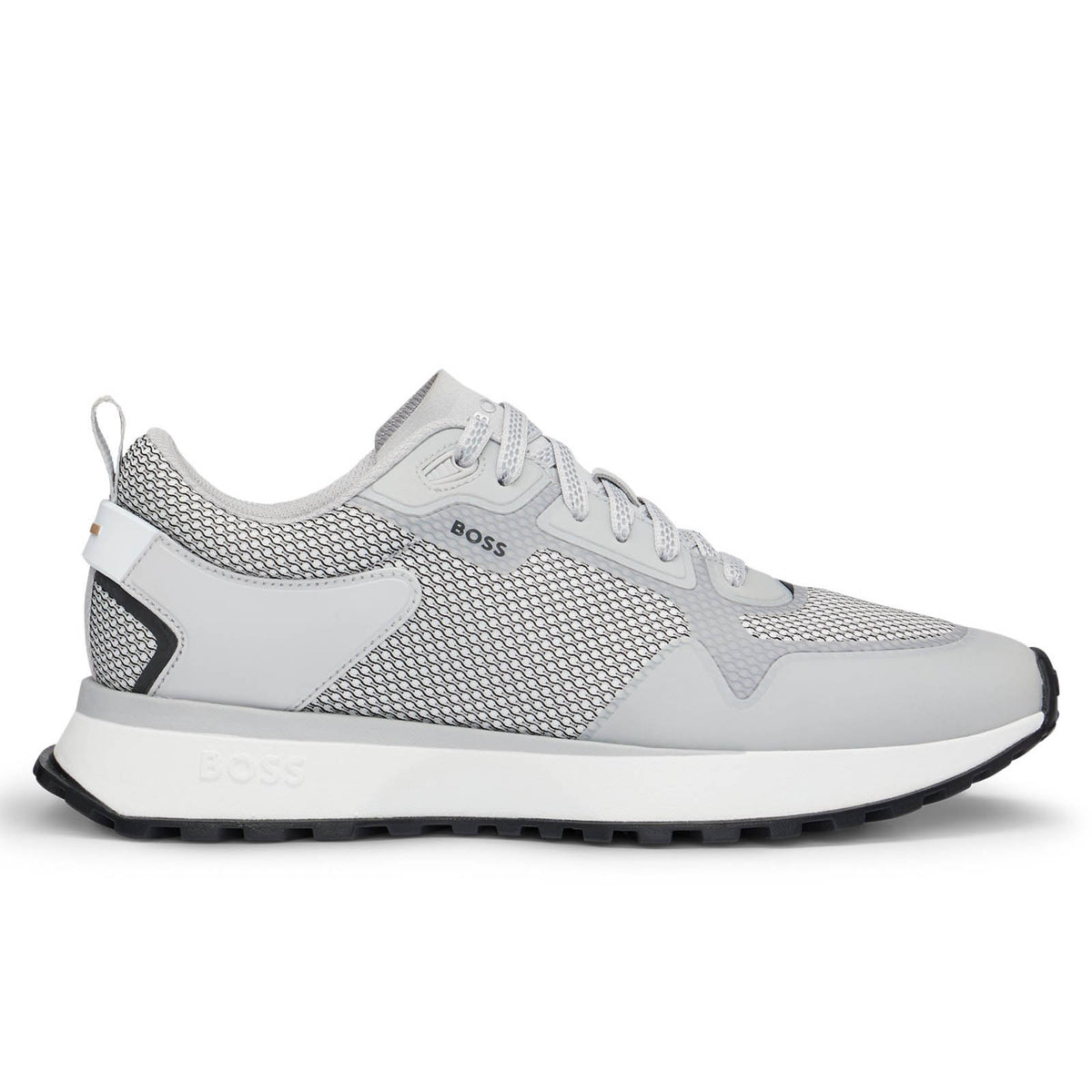Boss Mesh Detail Mixed-Material Trainers - White
