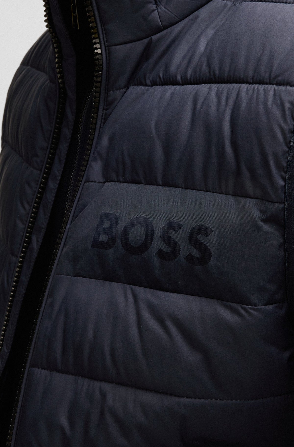 Boss Water-repellent gilet with tonal logo - Navy