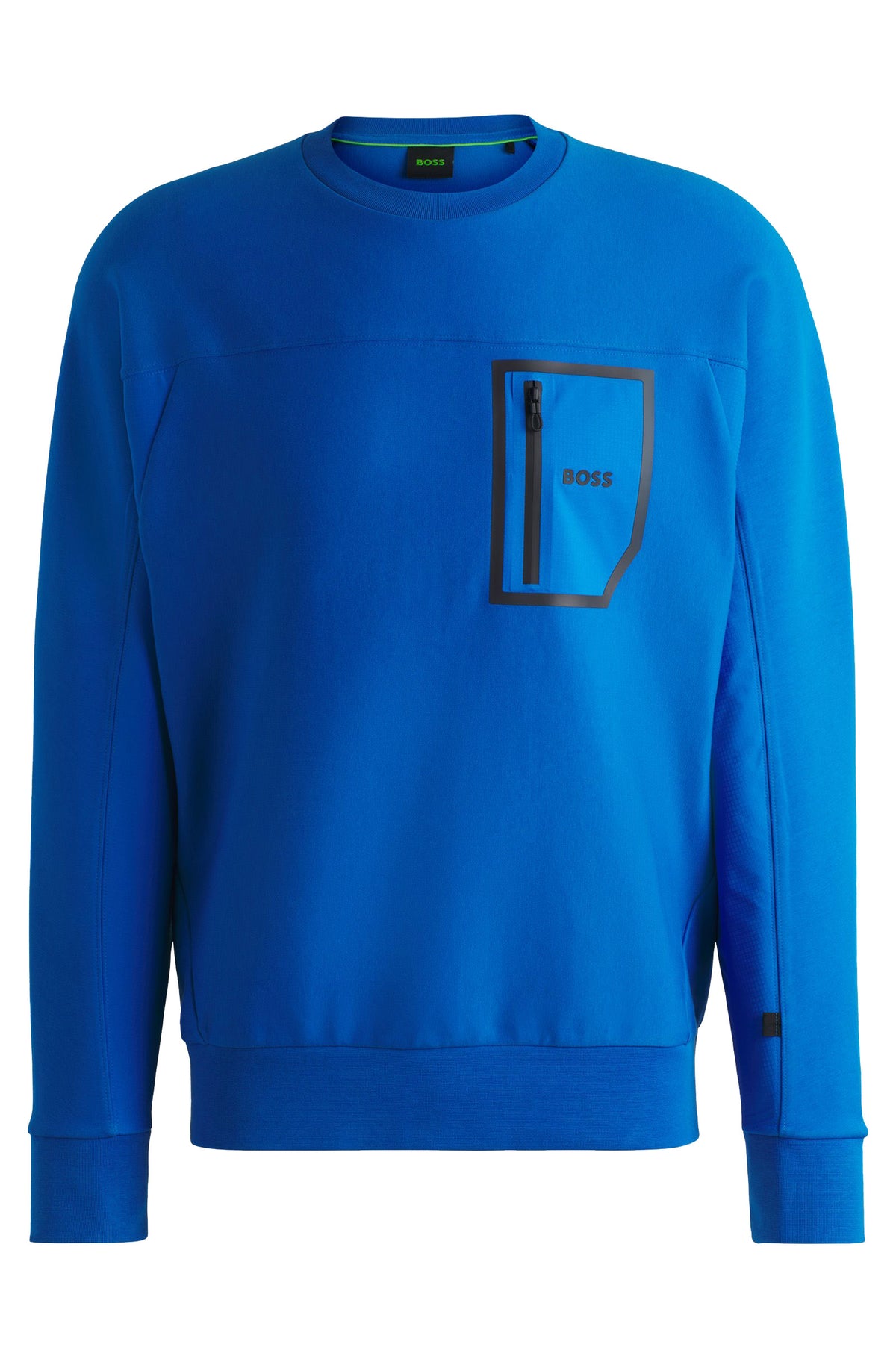 Boss Cotton-Blend Sweatshirt with Reflective Print - Blue