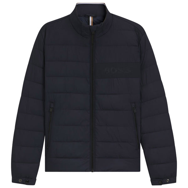 Boss  Water-repellent regular-fit jacket with logo detail - Navy