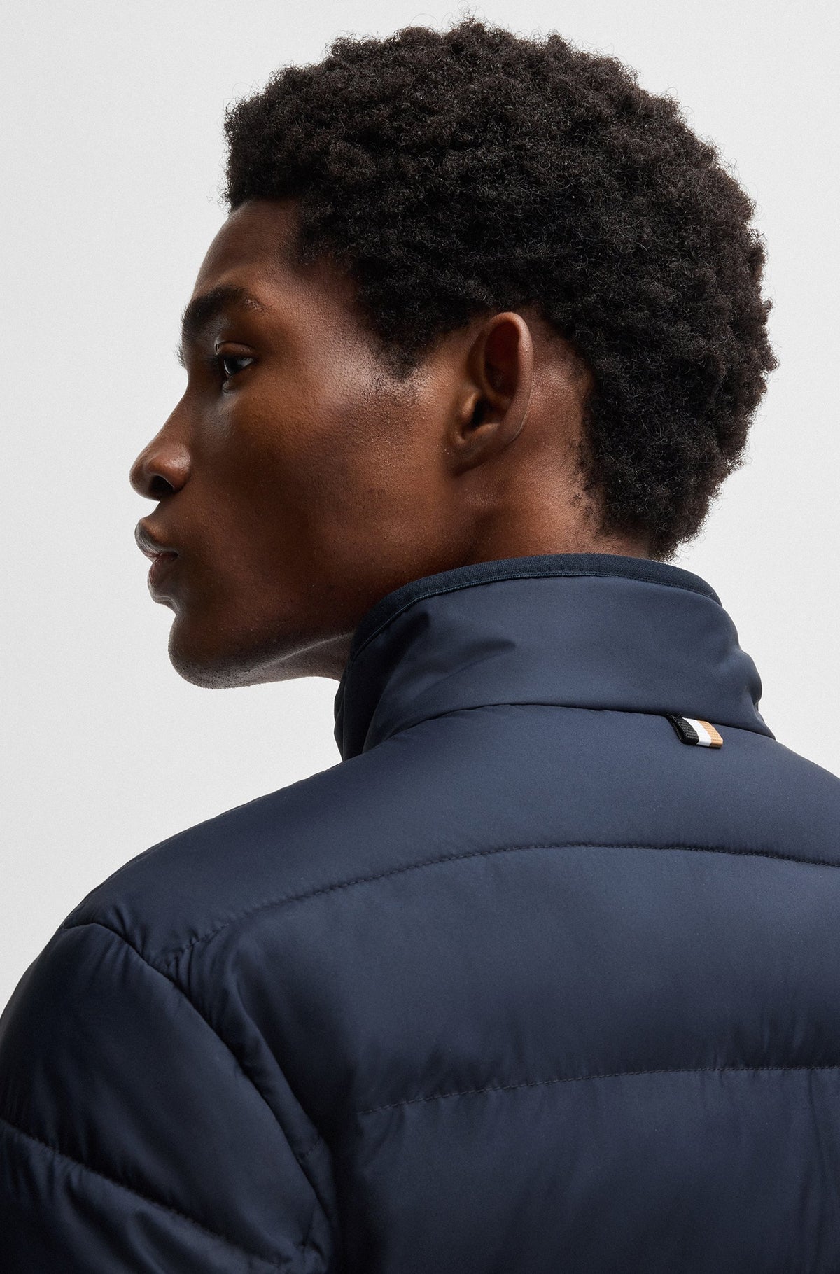 Boss  Water-repellent regular-fit jacket with logo detail - Navy
