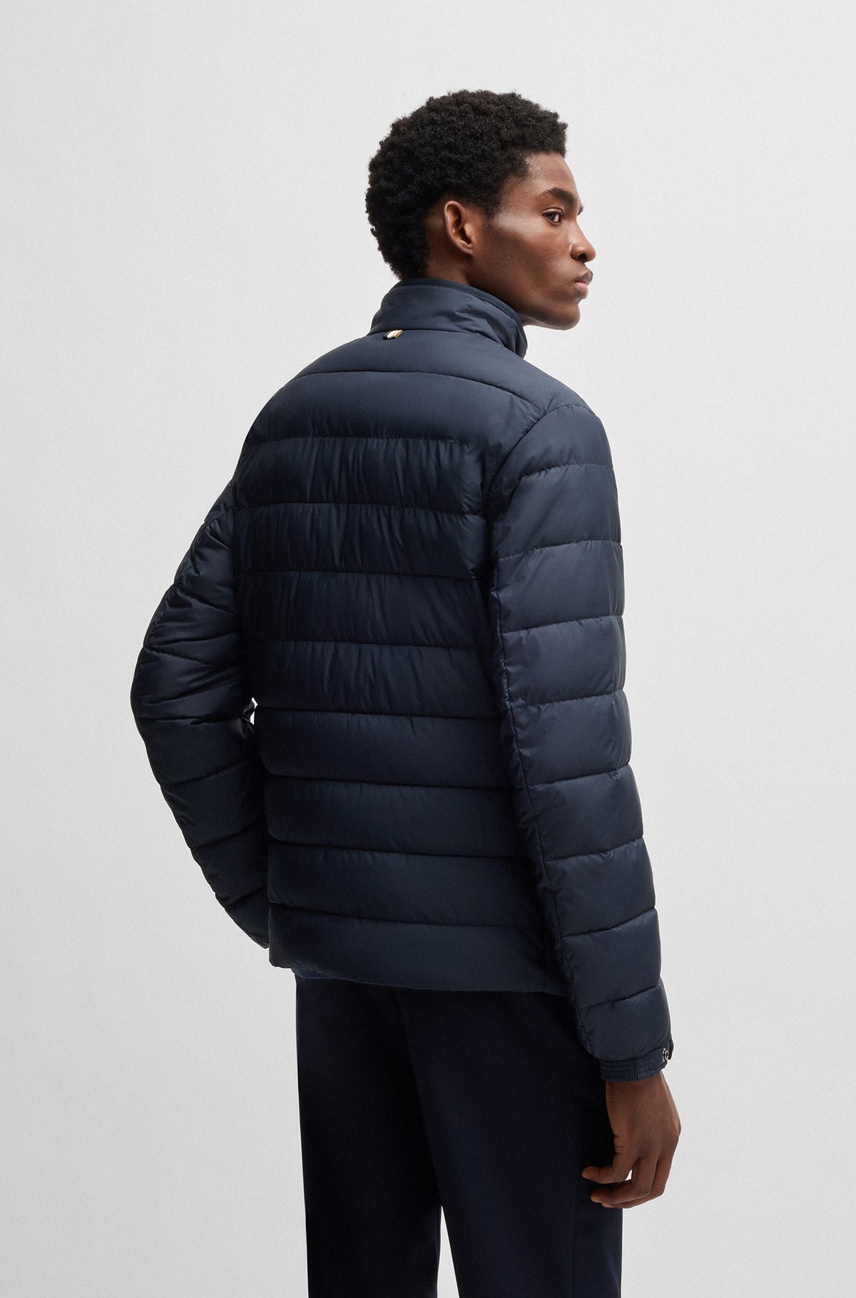 Boss  Water-repellent regular-fit jacket with logo detail - Navy