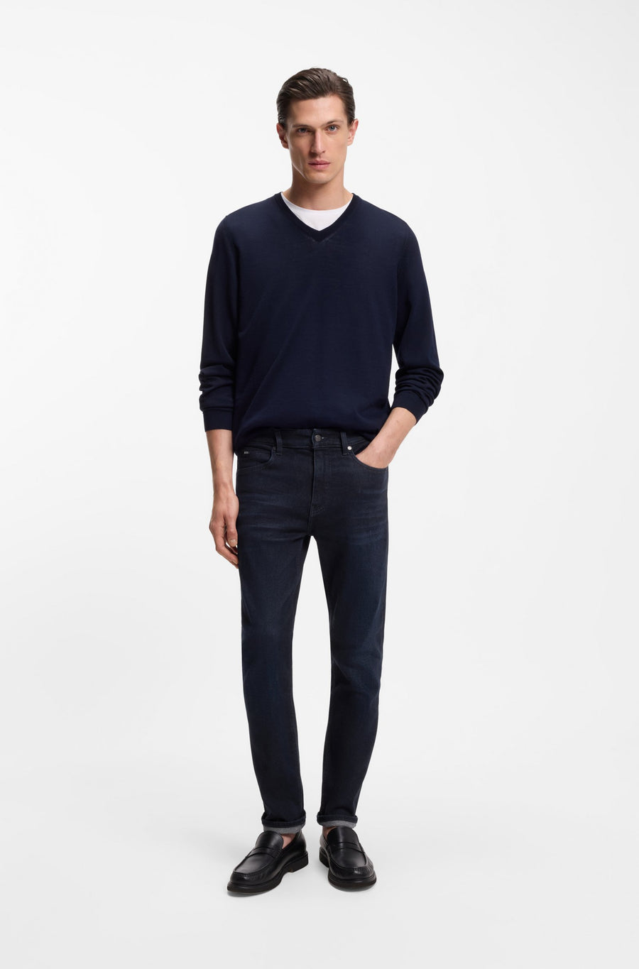 BOSS Slim Fit Stretch Denim Jeans – Navy