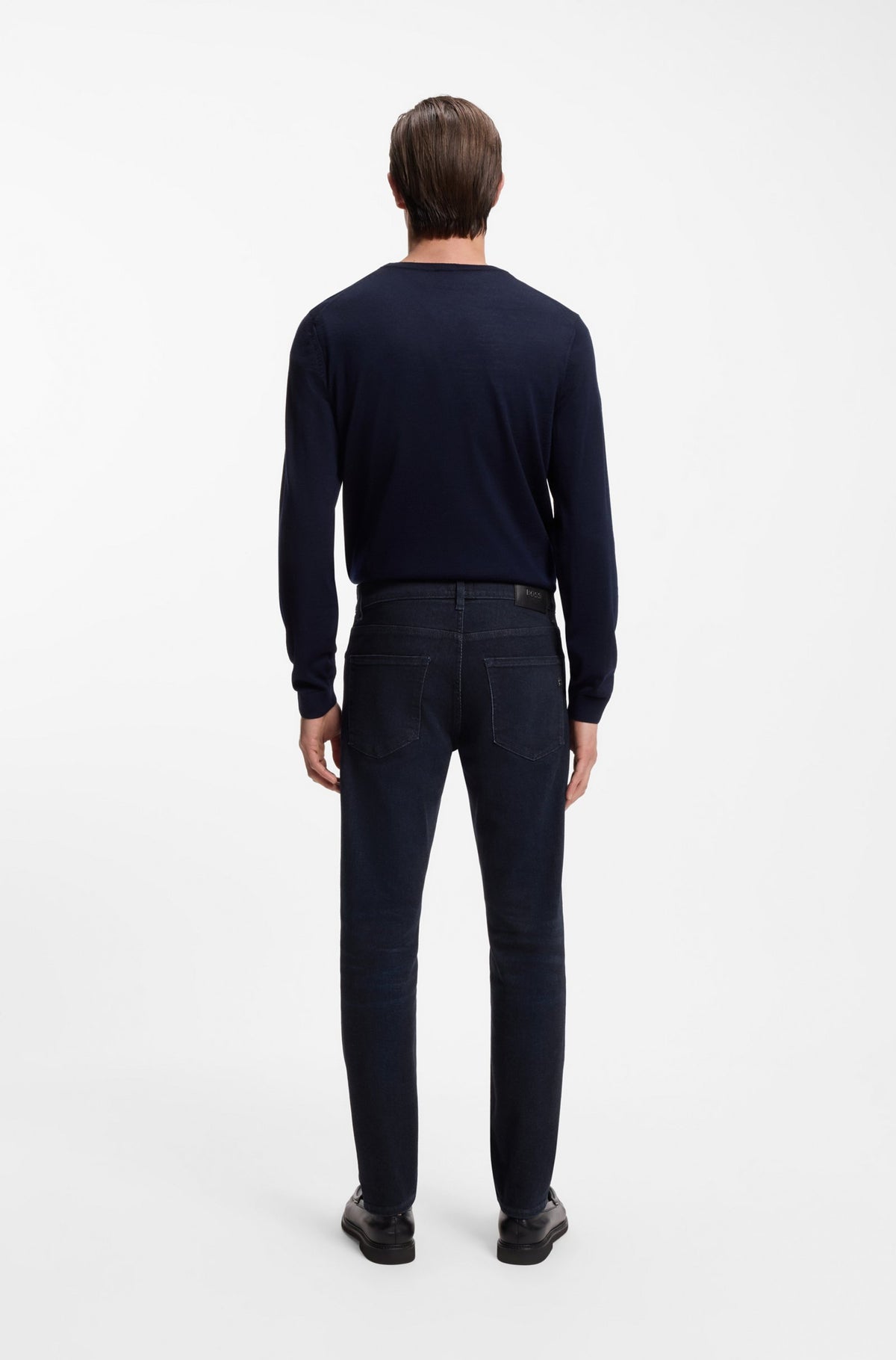 Boss Slim-fit jeans in dark-blue stretch denim - Navy