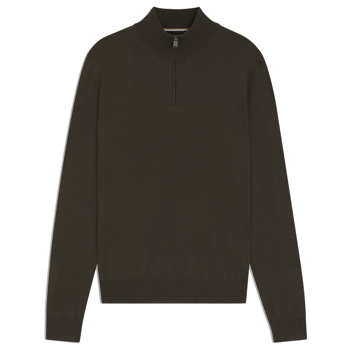 Boss  Zip-neck sweater in virgin wool - Green