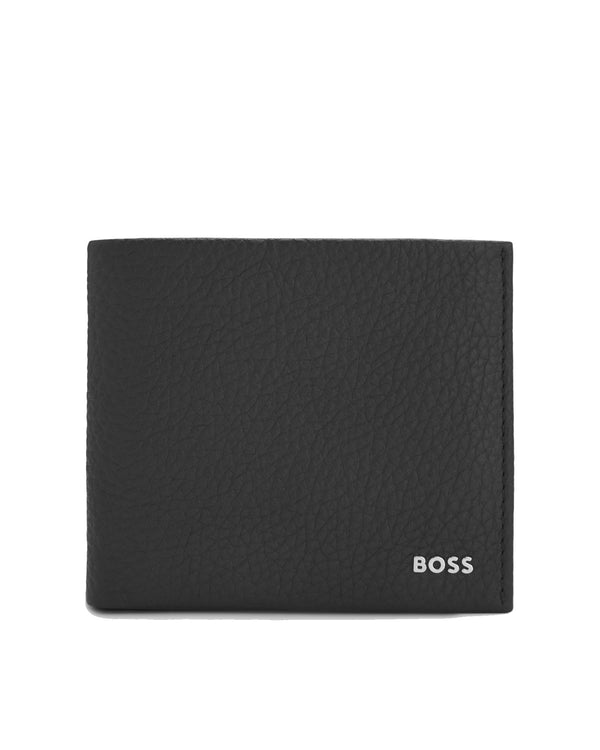 BOSS Crosstown Grained Leather Wallet – Black