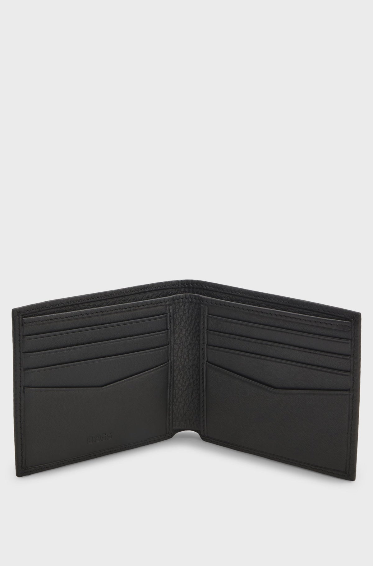 BOSS Crosstown Grained Leather Wallet – Black