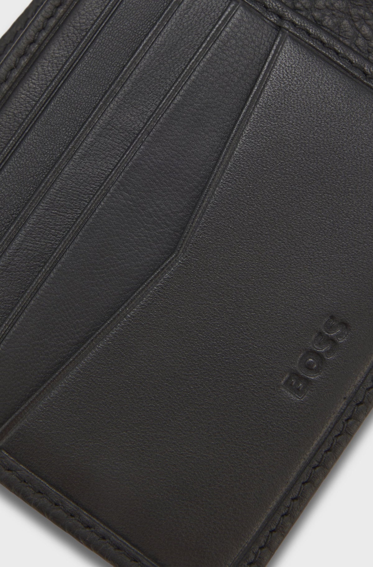 BOSS Crosstown Grained Leather Wallet – Black
