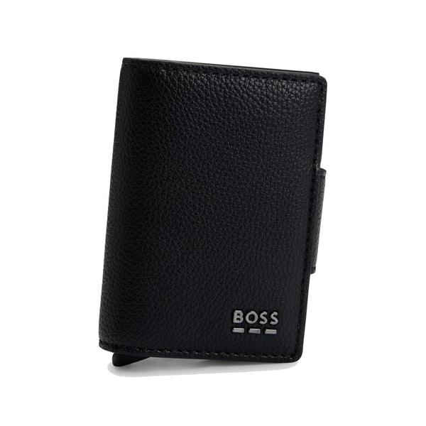 Boss x SECRID Grained Faux-Leather Card Holder with Aluminium Case - Black