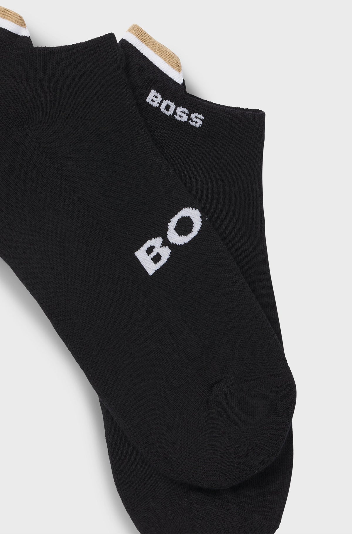 Boss Two-pack of ankle socks with logo details - Black