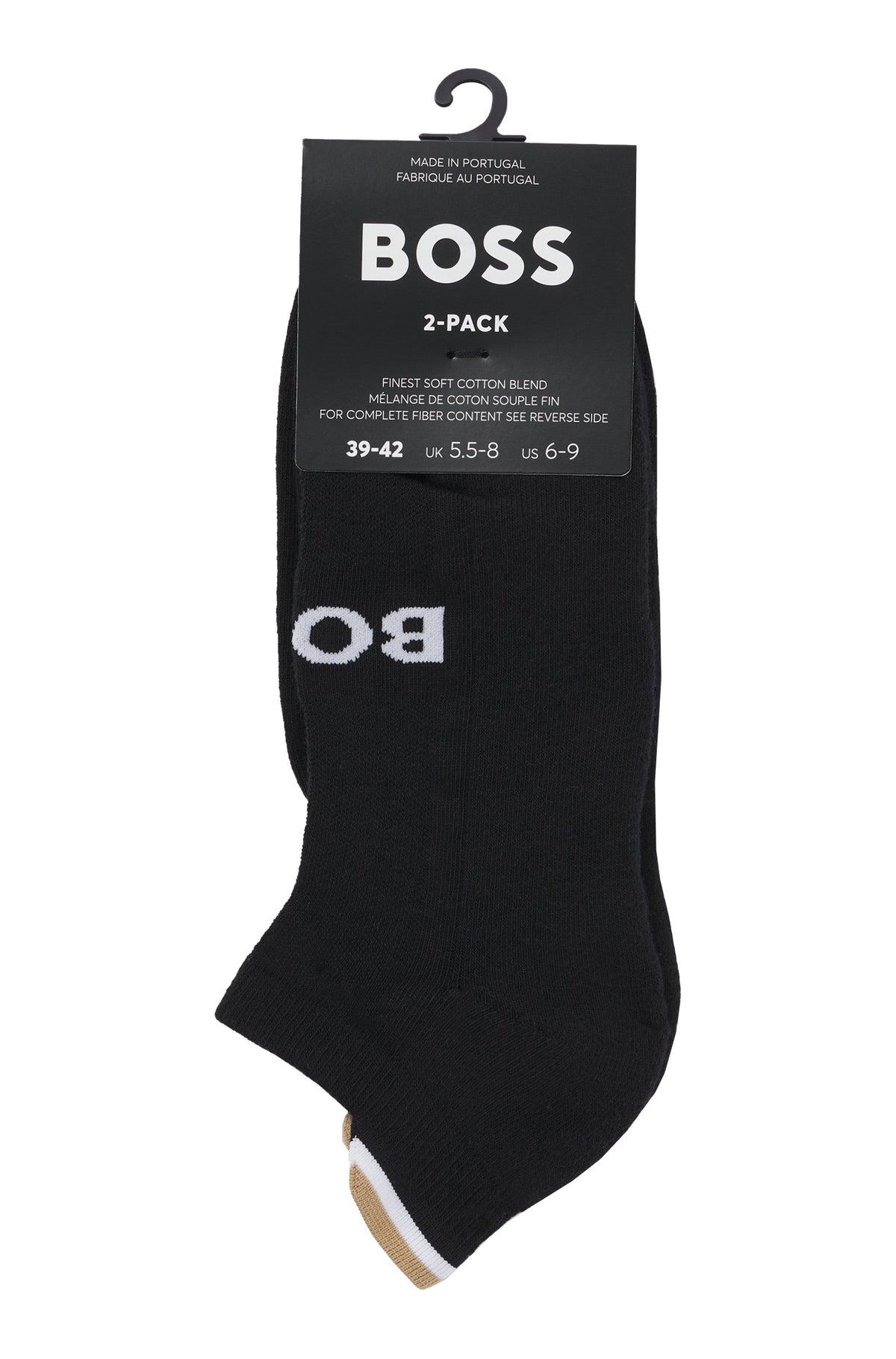 Boss Two-pack of ankle socks with logo details - Black