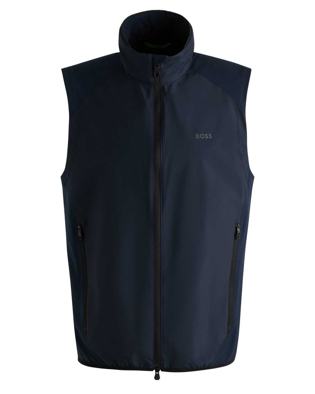 Boss Water-repellent golf vest with decorative reflective details - Blue