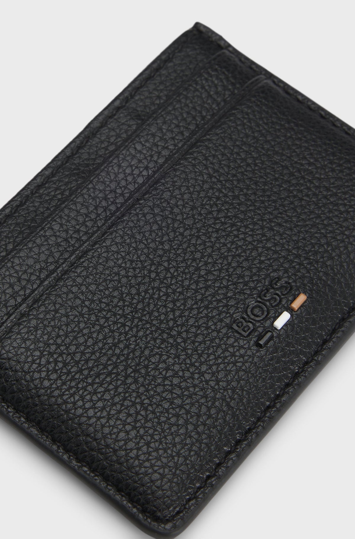 Boss Ray Card Holder Leather - Black