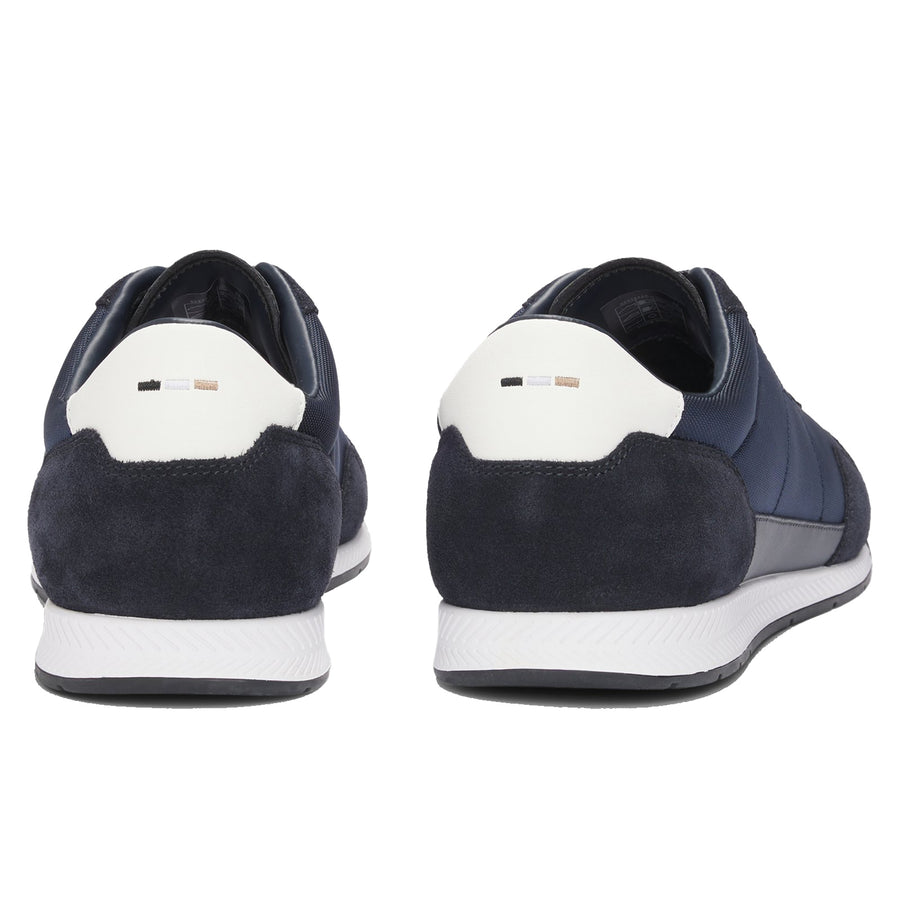 BOSS Mixed-Material Suede Trainers – Blue