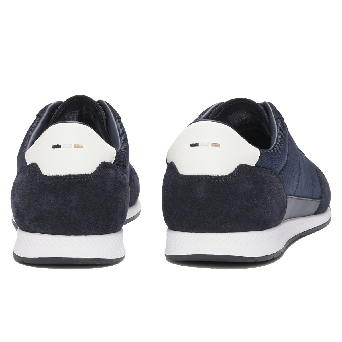 Boss Mixed-material lace-up trainers with suede trims - Blue