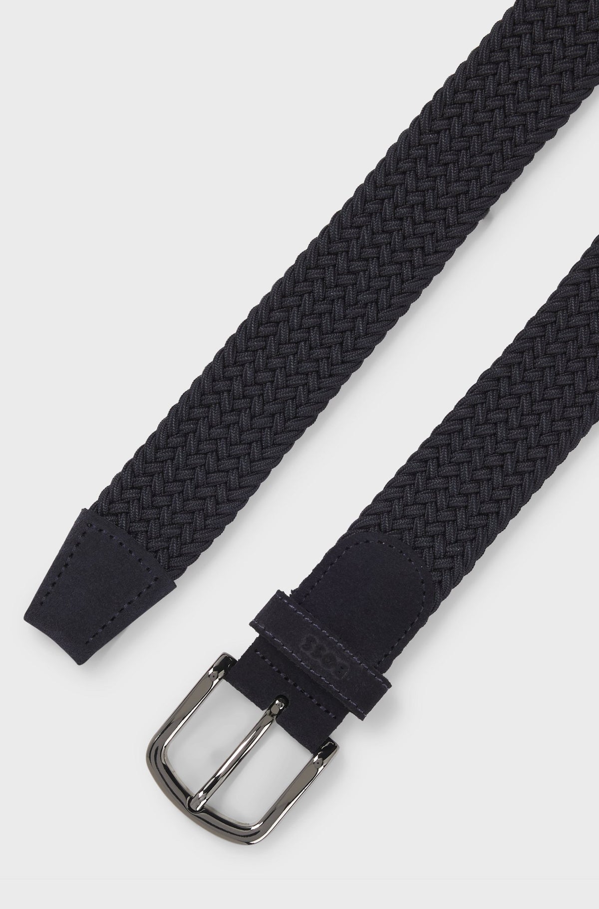 Boss Woven belt with leather trims - Blue
