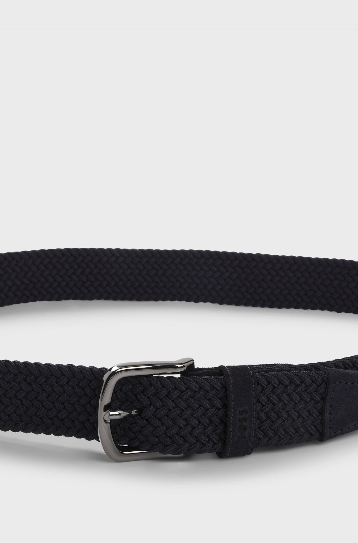 Boss Woven belt with leather trims - Blue