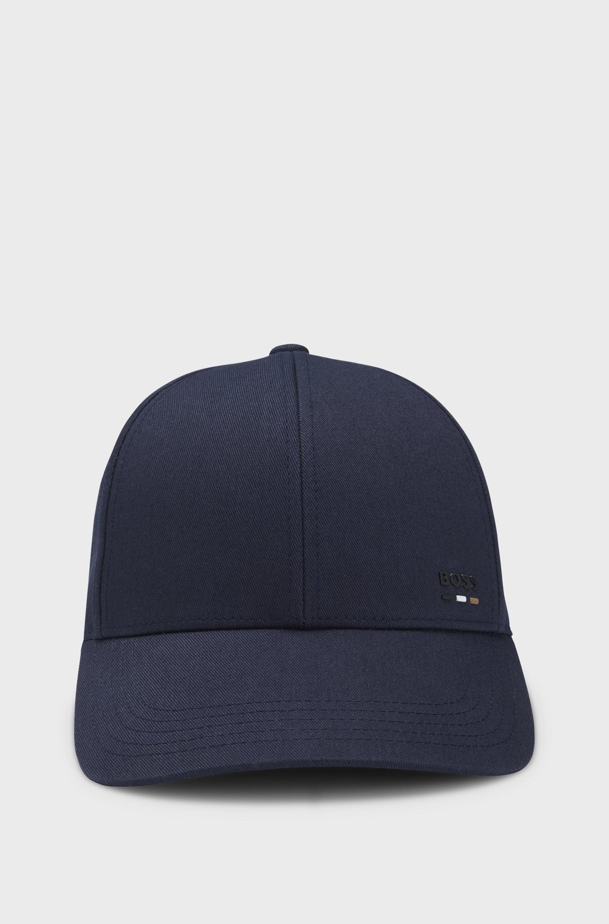 Boss Cotton-twill cap with logo trim - Blue