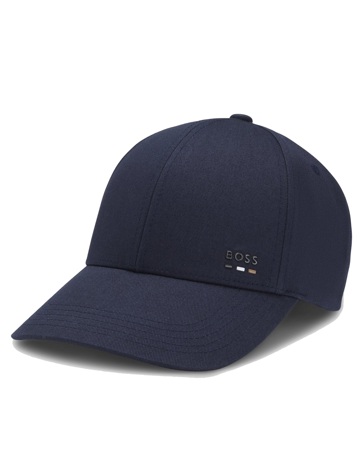 Boss Cotton-twill cap with logo trim - Blue