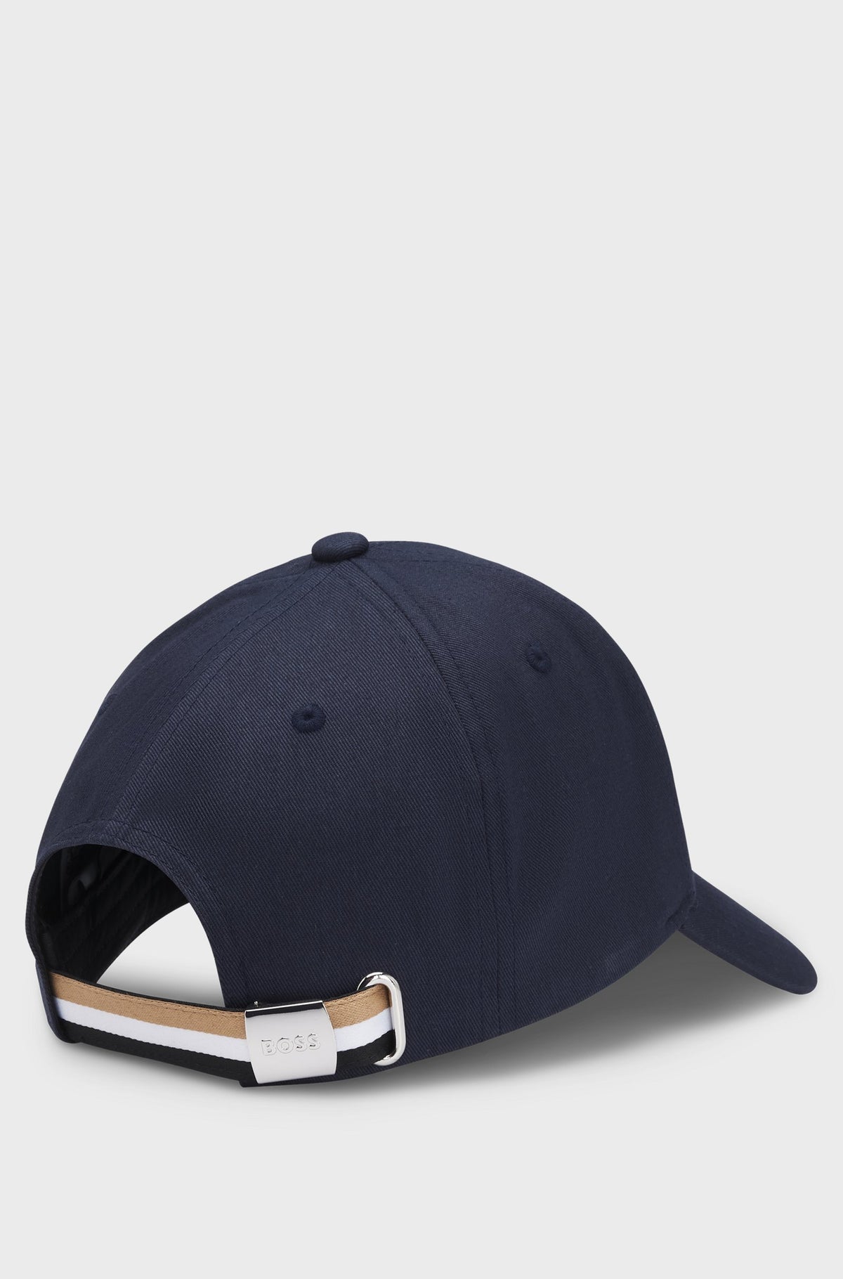Boss Cotton-twill cap with logo trim - Blue
